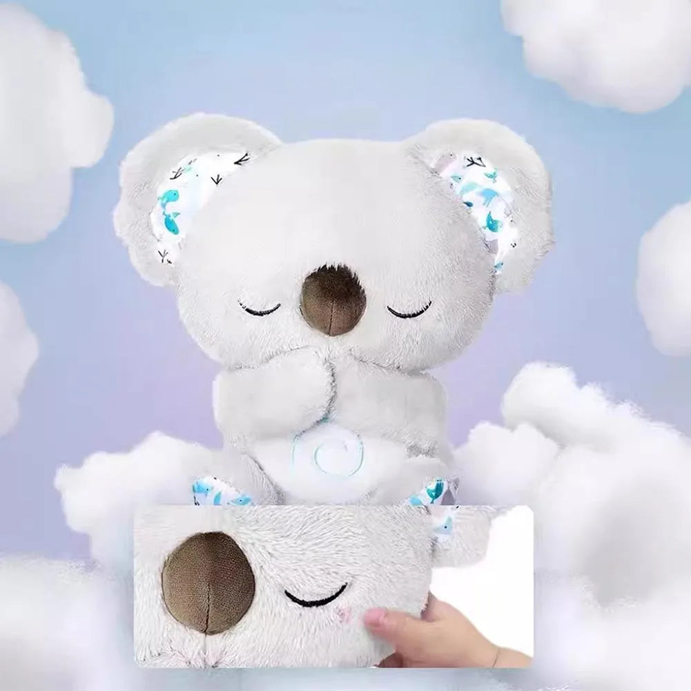 Kawaii Koala Soothing Musical Plush Toy Baby Sleeping Companion Sound and Light Doll Breathing Motion Koala Bear Toys Gifts