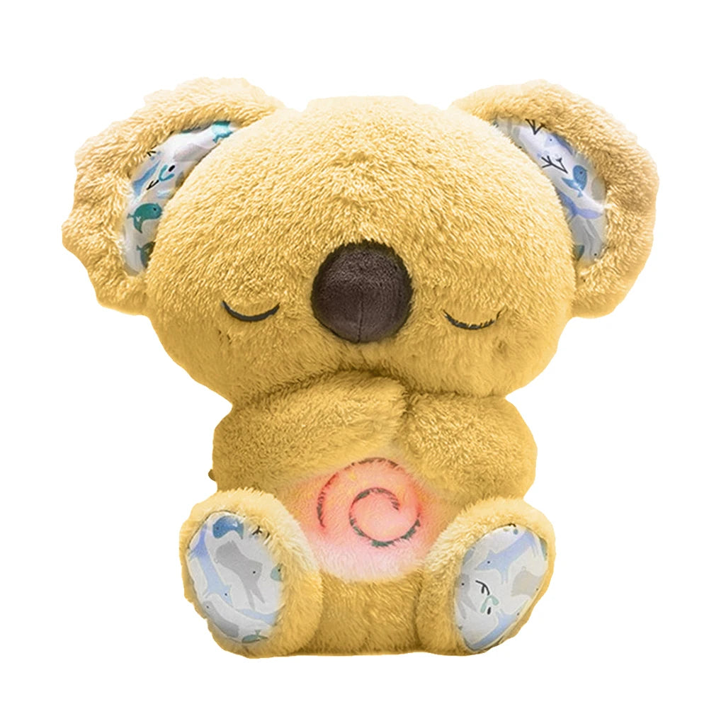 Kawaii Koala Soothing Musical Plush Toy Baby Sleeping Companion Sound and Light Doll Breathing Motion Koala Bear Toys Gifts