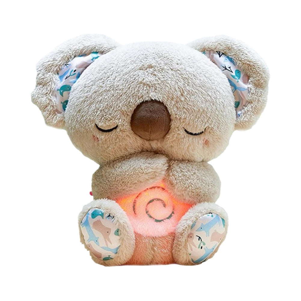 Kawaii Koala Soothing Musical Plush Toy Baby Sleeping Companion Sound and Light Doll Breathing Motion Koala Bear Toys Gifts