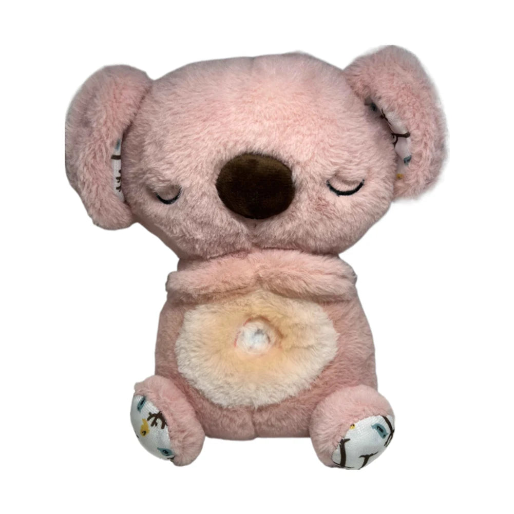 Kawaii Koala Soothing Musical Plush Toy Baby Sleeping Companion Sound and Light Doll Breathing Motion Koala Bear Toys Gifts