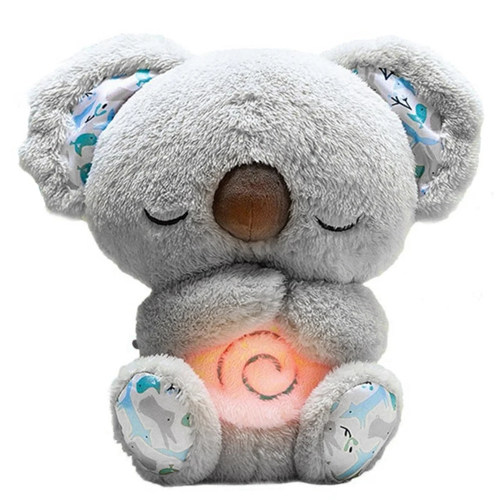 Kawaii Koala Soothing Musical Plush Toy Baby Sleeping Companion Sound and Light Doll Breathing Motion Koala Bear Toys Gifts