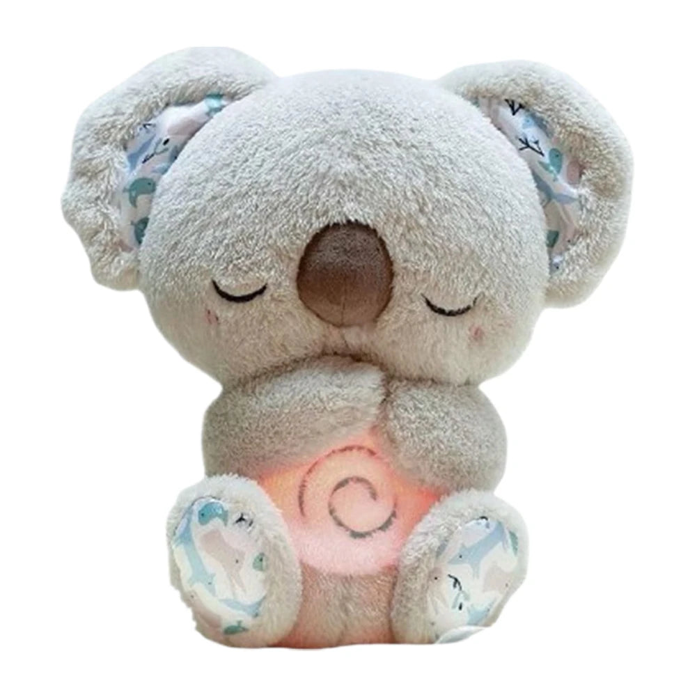 Kawaii Koala Soothing Musical Plush Toy Baby Sleeping Companion Sound and Light Doll Breathing Motion Koala Bear Toys Gifts