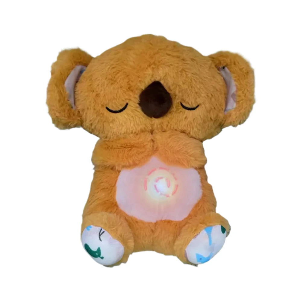 Kawaii Koala Soothing Musical Plush Toy Baby Sleeping Companion Sound and Light Doll Breathing Motion Koala Bear Toys Gifts